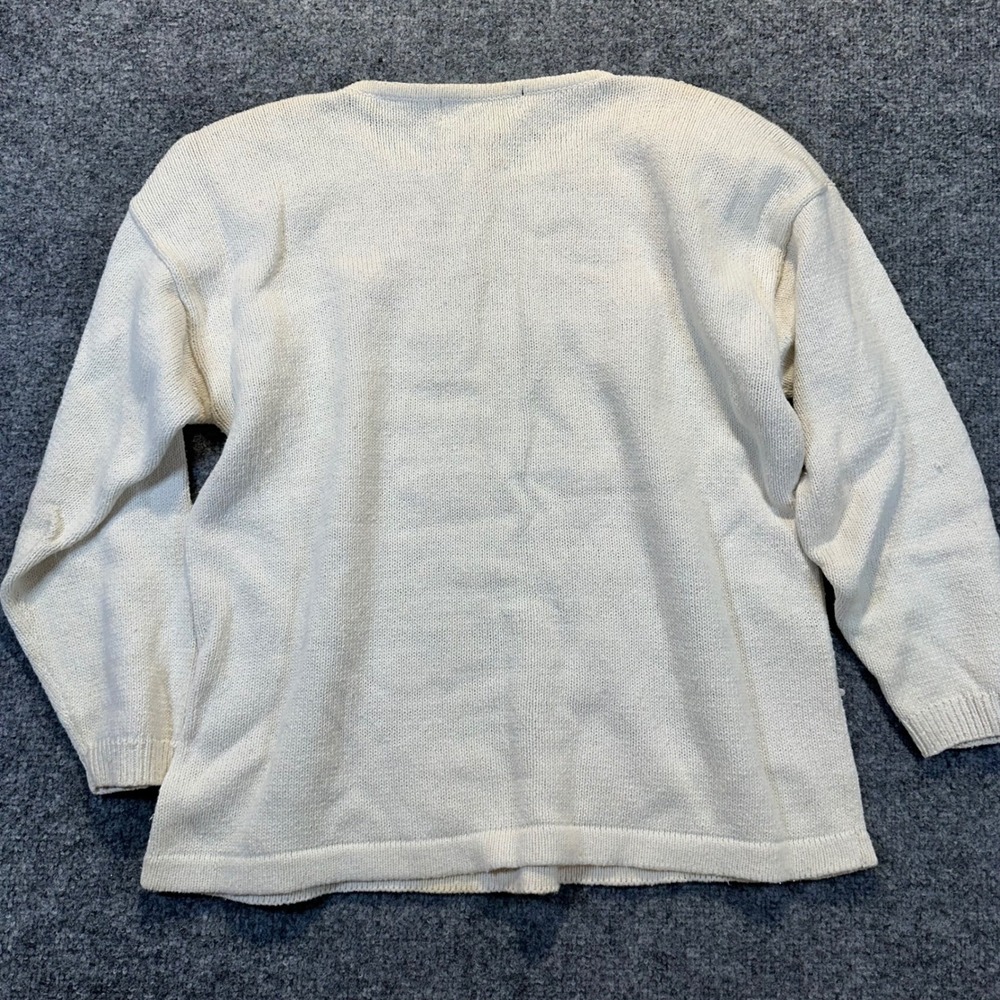 Work in Progress Sweater Women Medium Cream Sequin Beaded Vintage Glam Party - Picture 12 of 15